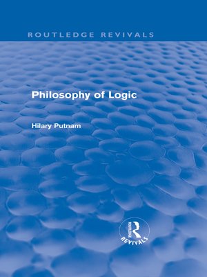 cover image of Philosophy of Logic (Routledge Revivals)